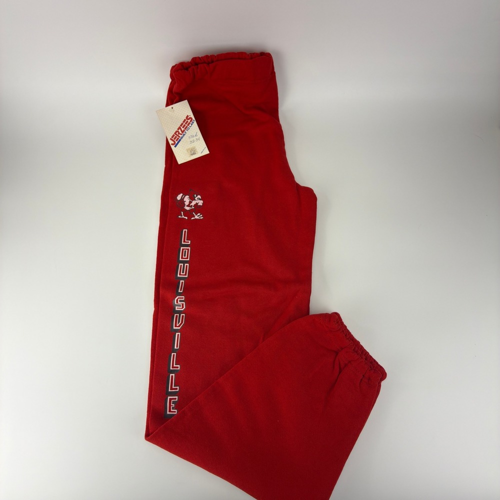 Vintage Jerzees Louisville Cardinals Sweatpants Mens Medium Red NWT NOS USA